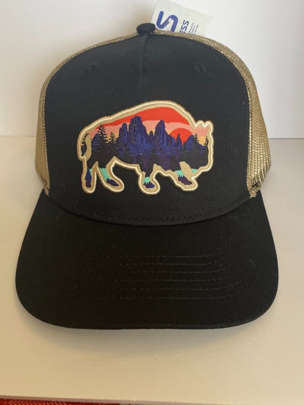 Aquarius Bison With Mountain SnapBack Trucker Cap NWT
